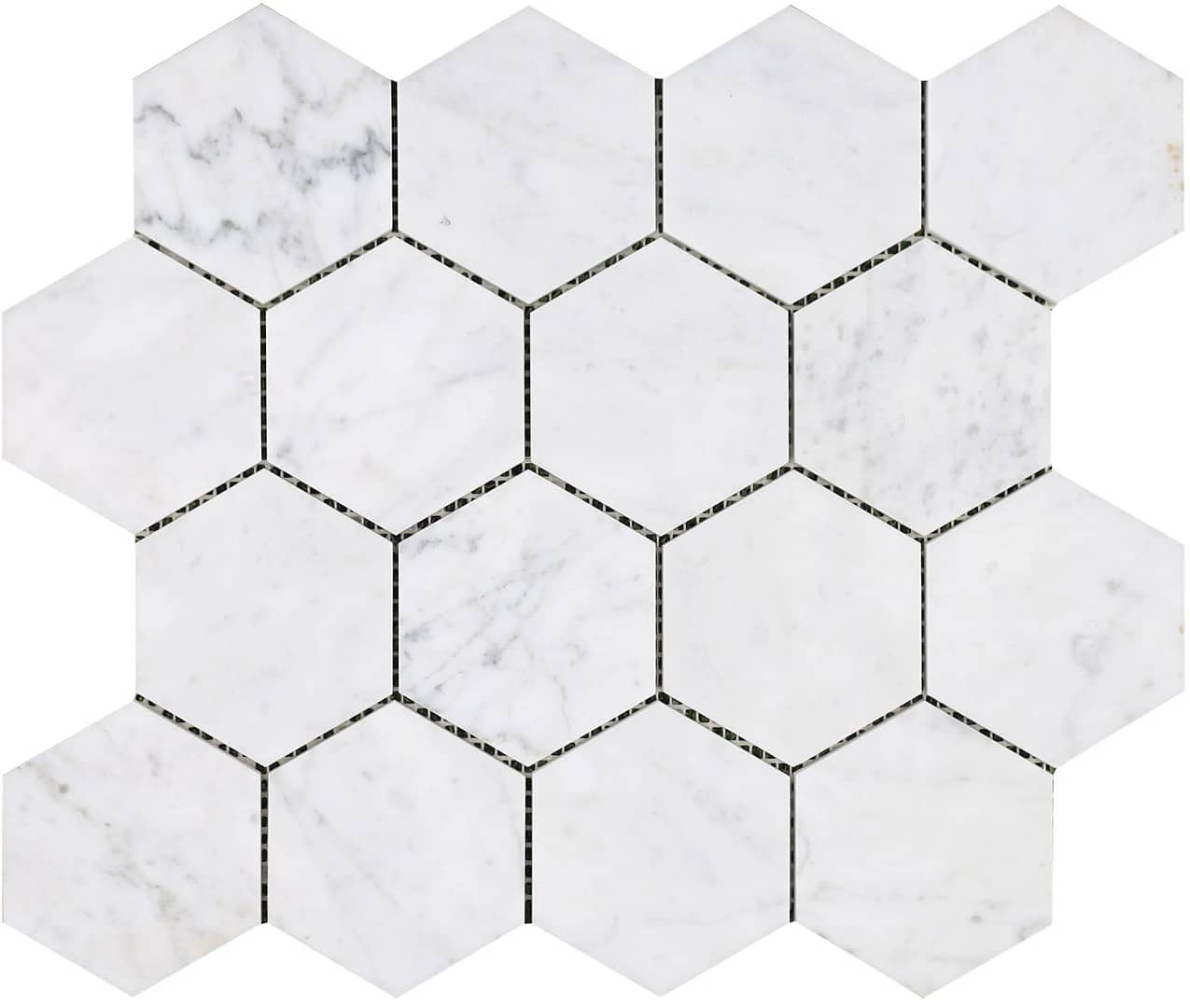 bianco carrara honed hexagon